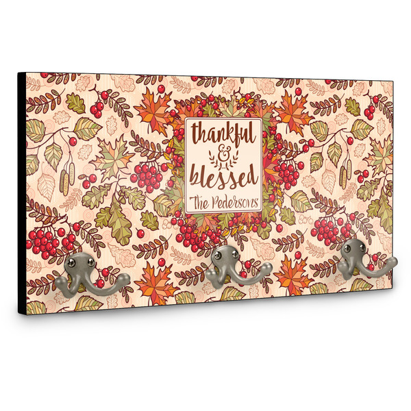 Thanksgiving Quotes and Sayings Wall Mounted Coat Hanger - Side View