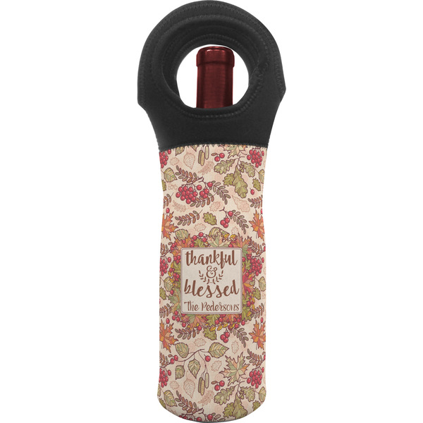 Custom Thankful & Blessed Wine Tote Bag (Personalized)