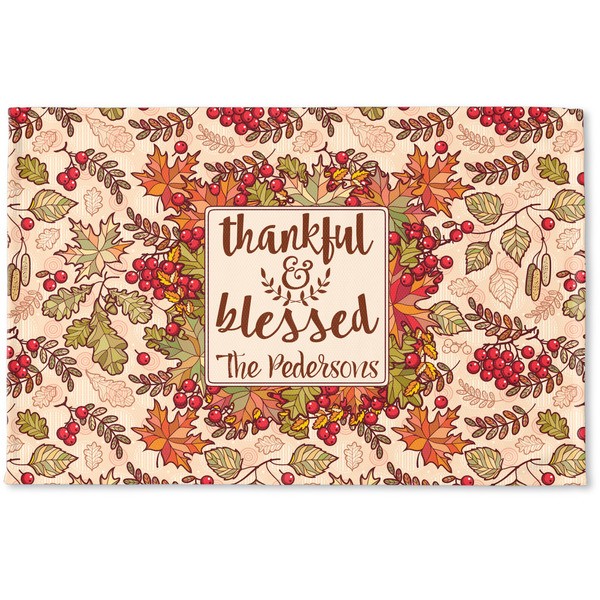 Custom Thankful & Blessed Woven Mat (Personalized)