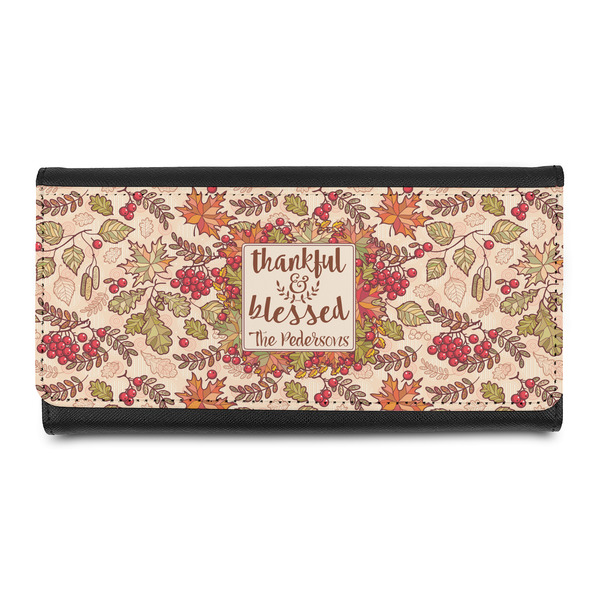 Custom Thankful & Blessed Leatherette Ladies Wallet (Personalized)