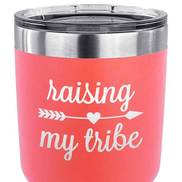 Tribe Quotes 30 oz Stainless Steel Ringneck Tumbler - Coral - CLOSE UP
