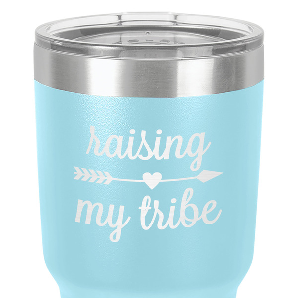 Tribe Quotes 30 oz Stainless Steel Ringneck Tumbler - Teal - Close Up