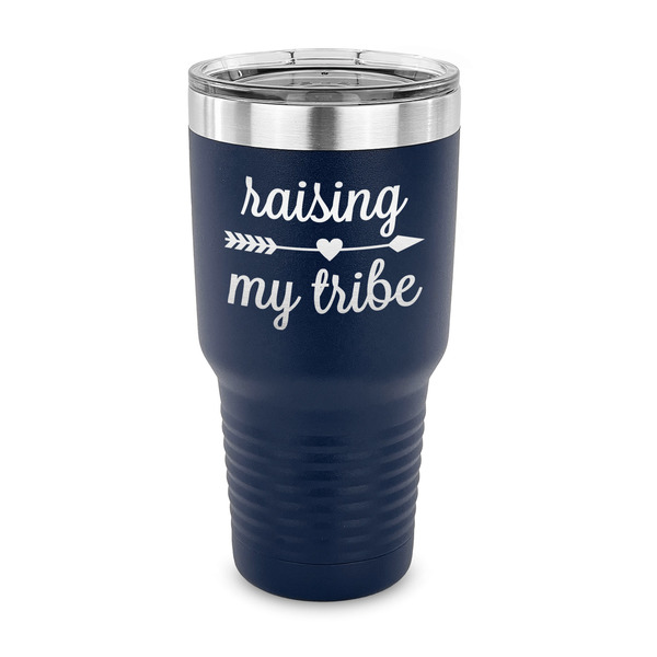 Custom Tribe Quotes 30 oz Stainless Steel Tumbler - Navy - Single Sided
