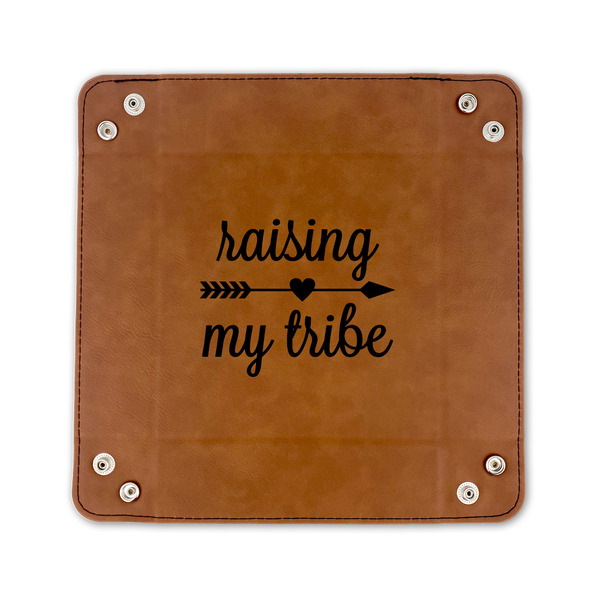 Tribe Quotes 6" x 6" Leatherette Snap Up Tray - FLAT FRONT