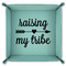 Tribe Quotes 9" x 9" Teal Leatherette Snap Up Tray - FOLDED