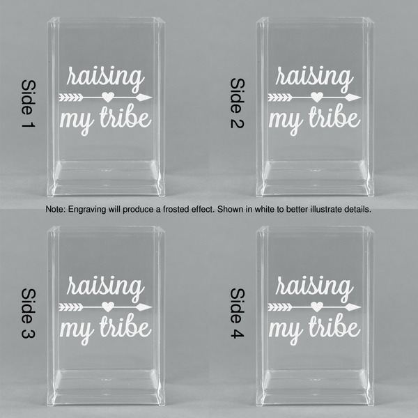 Tribe Quotes Acrylic Pen Holder - All Sides