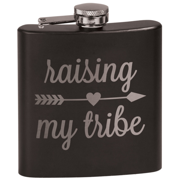 Custom Tribe Quotes Black Flask Set
