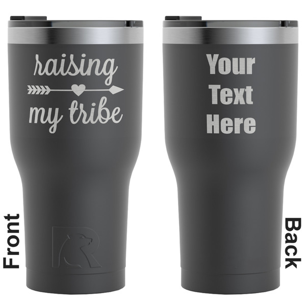 Custom Tribe Quotes RTIC Tumbler - Black - Engraved Front & Back (Personalized)