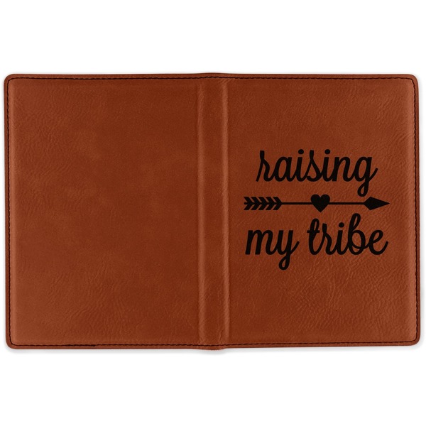 Tribe Quotes Cognac Leather Passport Holder Outside Single Sided - Apvl