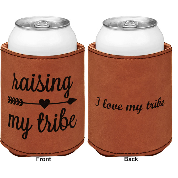 Tribe Quotes Cognac Leatherette Can Sleeve - Double Sided Front and Back