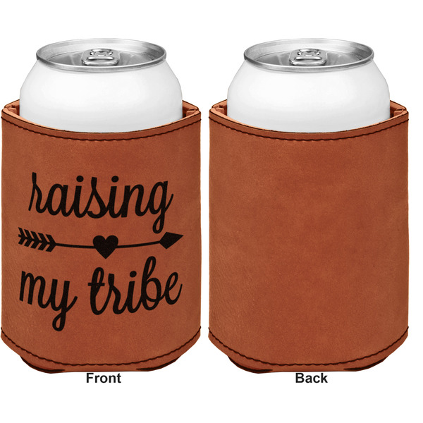 Tribe Quotes Cognac Leatherette Can Sleeve - Single Sided Front and Back