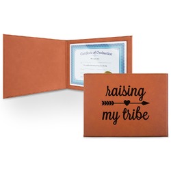 Tribe Quotes Leatherette Certificate Holder - Front