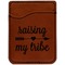 Tribe Quotes Cognac Leatherette Phone Wallet close up