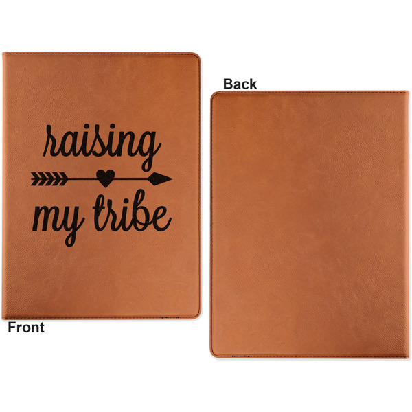 Tribe Quotes Cognac Leatherette Portfolios with Notepad - Large - Single Sided - Apvl