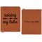 Tribe Quotes Cognac Leatherette Zipper Portfolios with Notepad - Double Sided - Apvl