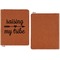 Tribe Quotes Cognac Leatherette Zipper Portfolios with Notepad - Single Sided - Apvl