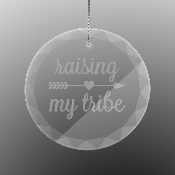 Custom Tribe Quotes Engraved Glass Ornament - Round