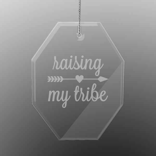 Custom Tribe Quotes Engraved Glass Ornament - Octagon