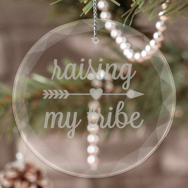 Custom Tribe Quotes Engraved Glass Ornament