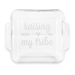 Tribe Quotes Glass Cake Dish with Truefit Lid - 8in x 8in