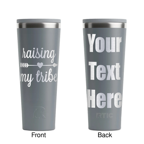 Tribe Quotes Grey RTIC Everyday Tumbler - 28 oz. - Front and Back