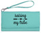 Tribe Quotes Ladies Wallet - Leather - Teal - Front View