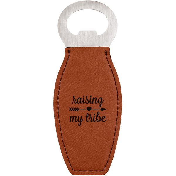 Custom Tribe Quotes Leatherette Bottle Opener - Double Sided