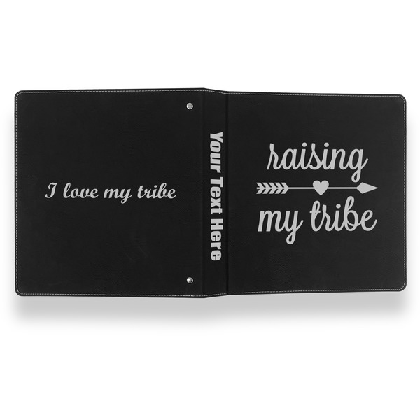 Tribe Quotes Leather Binder - 1" - Black- Back Spine Front View