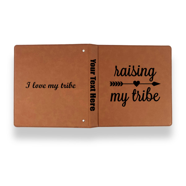 Tribe Quotes Leather Binder - 1" - Rawhide - Back Spine Front View