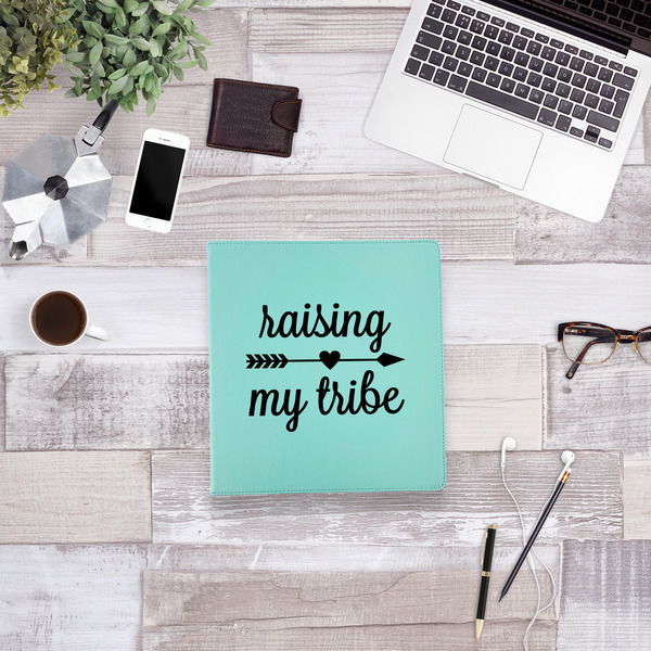 Tribe Quotes Leather Binder - 1" - Teal - Lifestyle View