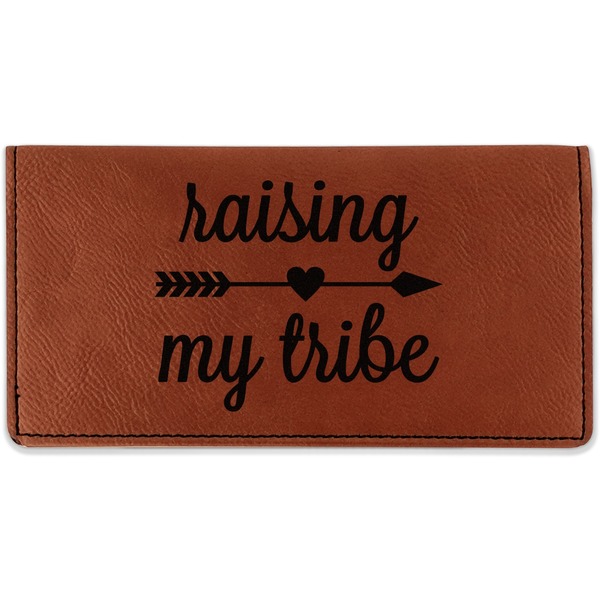 Custom Tribe Quotes Leatherette Checkbook Holder - Double Sided (Personalized)