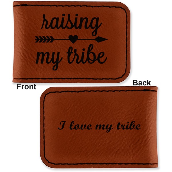 Tribe Quotes Leatherette Magnetic Money Clip - Front and Back