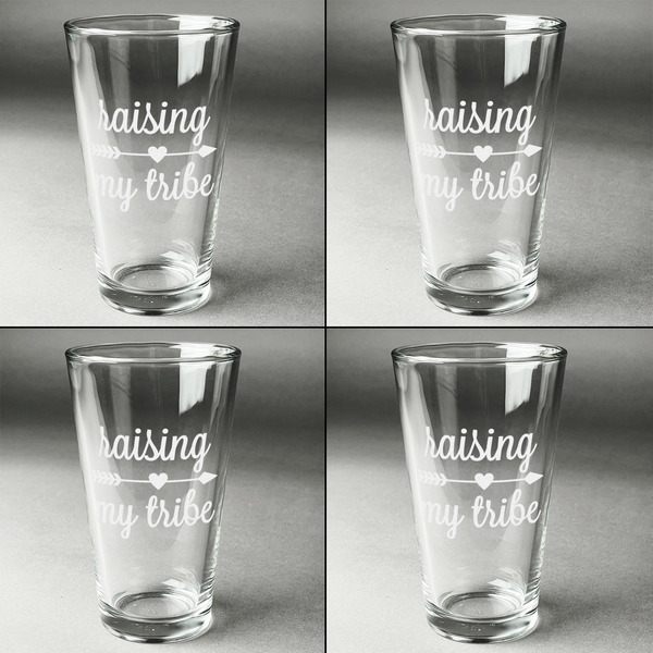 Tribe Quotes Set of Four Engraved Beer Glasses - Individual View