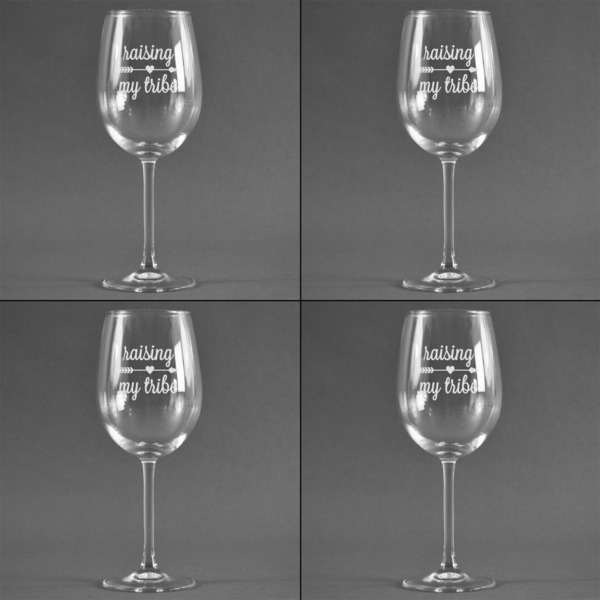 Tribe Quotes Set of Four Personalized Wineglasses (Approval)