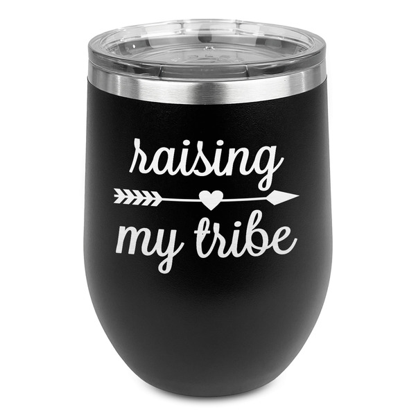 Custom Tribe Quotes Stemless Stainless Steel Wine Tumbler - Black - Double Sided
