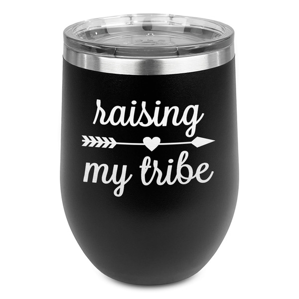 Custom Tribe Quotes Stemless Stainless Steel Wine Tumbler - Black - Double Sided