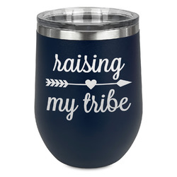 Tribe Quotes Stemless Stainless Steel Wine Tumbler - Navy - Double Sided