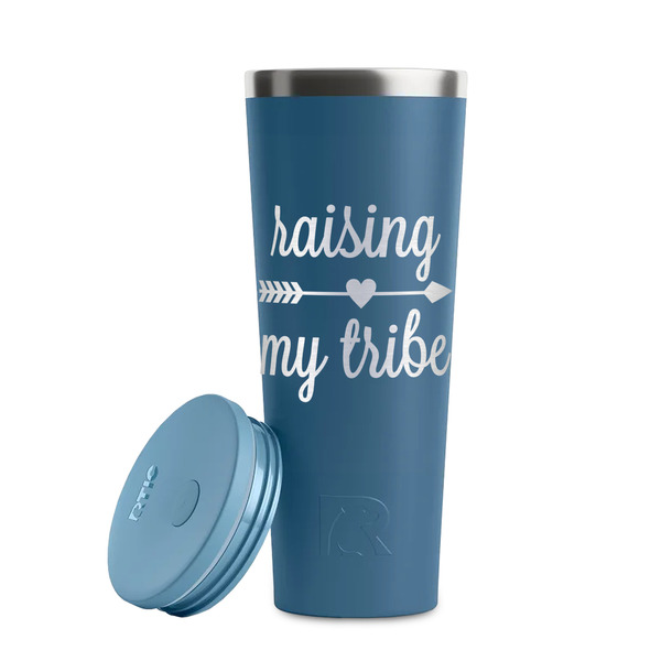 Tribe Quotes Steel Blue RTIC Everyday Tumbler - 28 oz. - Lid Off