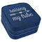 Tribe Quotes Travel Jewelry Boxes - Leather - Navy Blue - Angled View