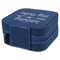 Tribe Quotes Travel Jewelry Boxes - Leather - Navy Blue - View from Rear