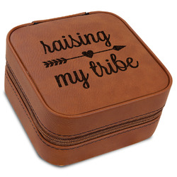 Tribe Quotes Travel Jewelry Box - Rawhide Leather