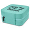 Tribe Quotes Travel Jewelry Boxes - Leather - Teal - View from Rear