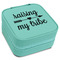 Tribe Quotes Travel Jewelry Boxes - Leatherette - Teal - Angled View