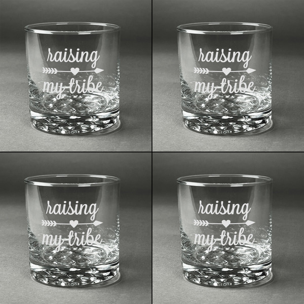 Tribe Quotes Whiskey Glasses - Set of 4 all Engraved