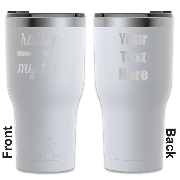 Custom Tribe Quotes RTIC Tumbler - White - Engraved Front & Back (Personalized)