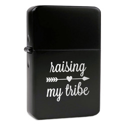 Tribe Quotes Windproof Lighter - Black - Double Sided & Lid Engraved
