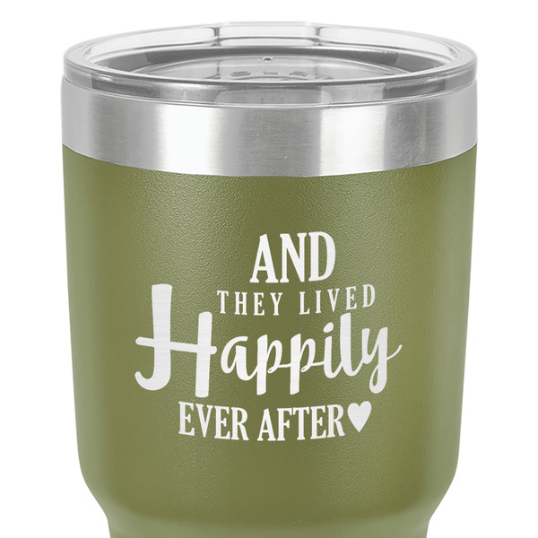 Wedding Quotes and Sayings 30 oz Stainless Steel Ringneck Tumbler - Olive - Close Up
