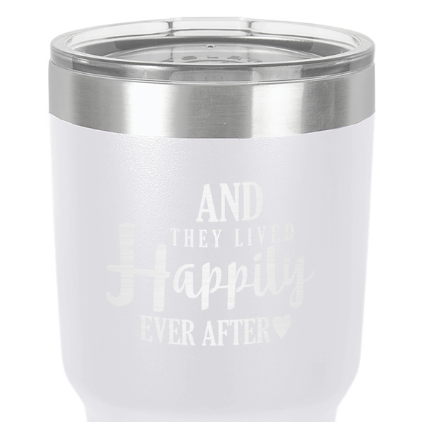 Wedding Quotes and Sayings 30 oz Stainless Steel Ringneck Tumbler - White - Close Up