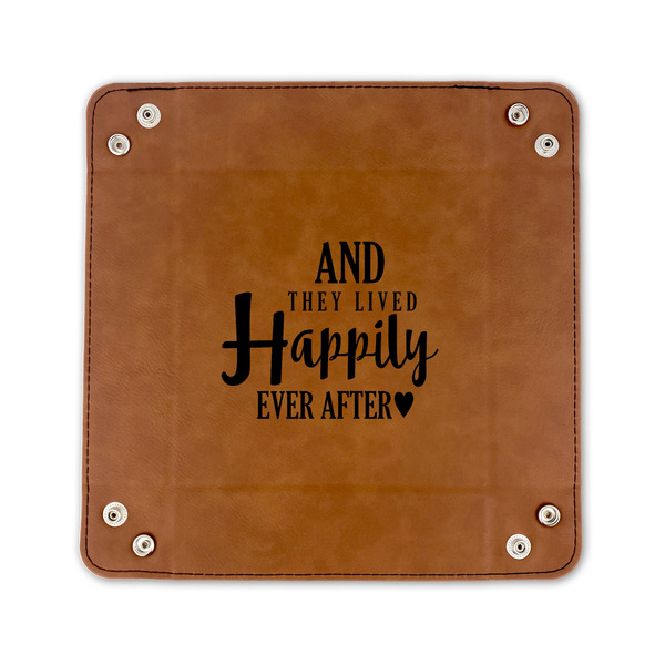 Wedding Quotes and Sayings 6" x 6" Leatherette Snap Up Tray - FLAT FRONT