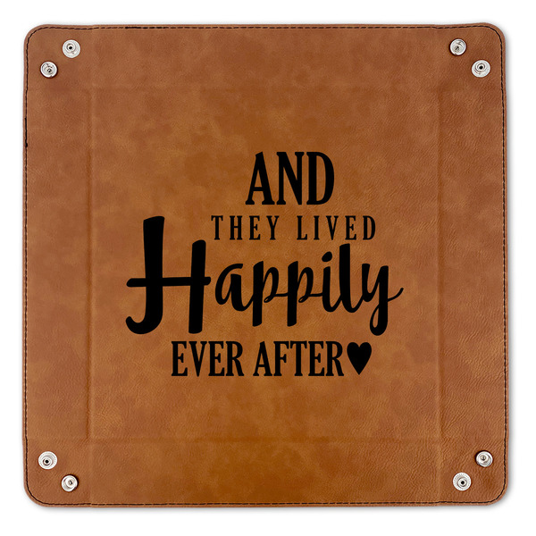 Wedding Quotes and Sayings 9" x 9" Leatherette Snap Up Tray - APPROVAL (FLAT)